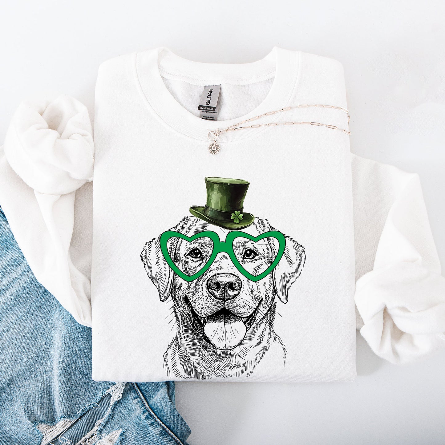 Labrador Retriever, Adorable Dog, St Patrick's Day, Lucky, Irish Sweatshirt