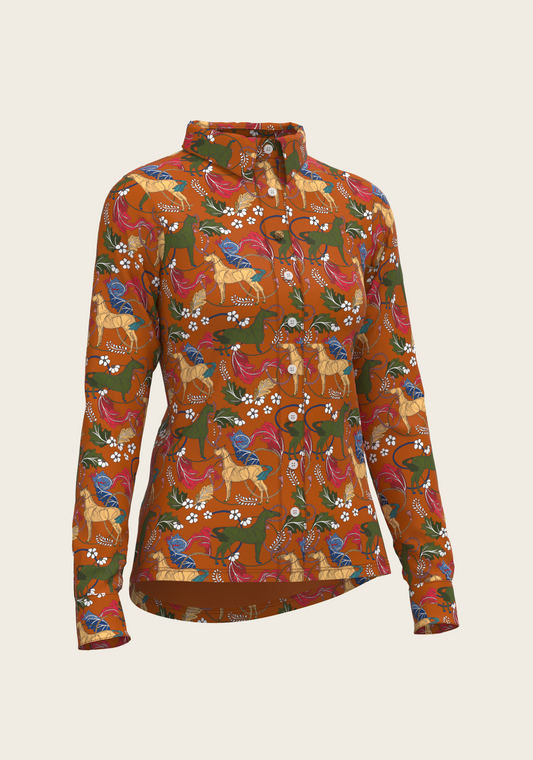 Flower Power Ladies Button Shirt