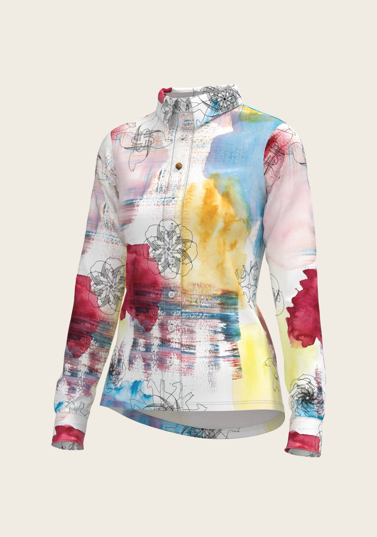 Horse Flower Fair Ladies Button Shirt
