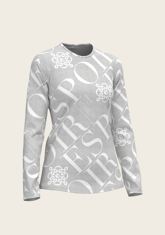 ESPOIR Melange Grey Long Sleeve Sport T-Shirt