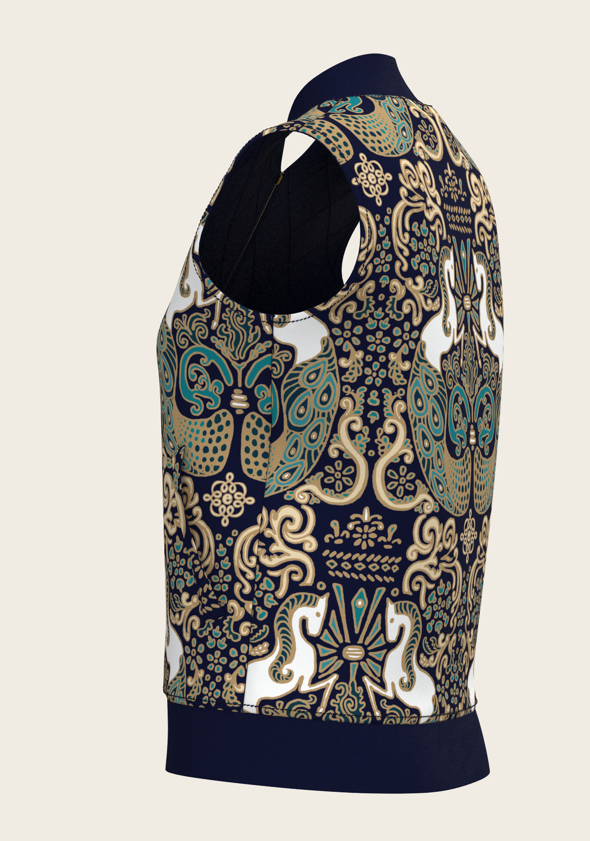 Mermaid Horses Reversible Sleeveless Warmup Vest