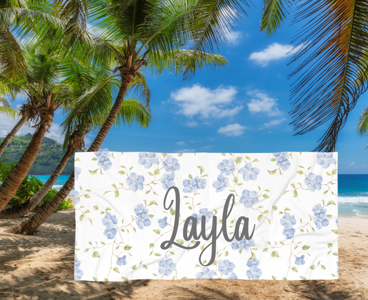 Customizable: Floral Beach Towel for Summer, Lightweight Towel, Quick-Dry Towel, Beach Day Essential, Poolside Accessories