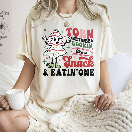 Looking Like A Snack, Christmas Tree Cake, Little Debbie, Comfort Colors, Tshirt