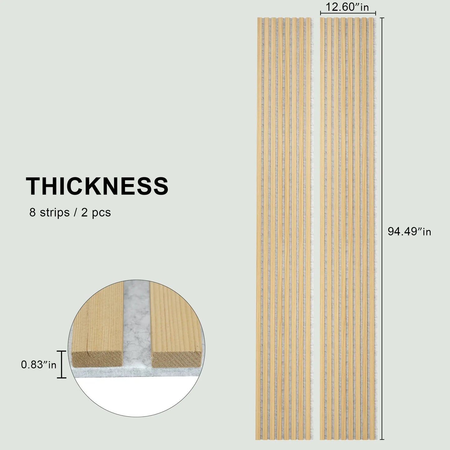 Luxury Oak | Grey Felt | Acoustic Solid Wood Wall Panels ( 2 Panels Per Box)