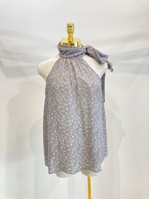 Halter Neck Floral Print Sleeveless Top with Bow Detail | Apparel | Kitchen + Metal