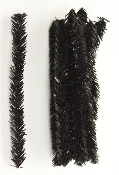 12"L PENCIL PVC STEM 25EA/BG, BLACK
