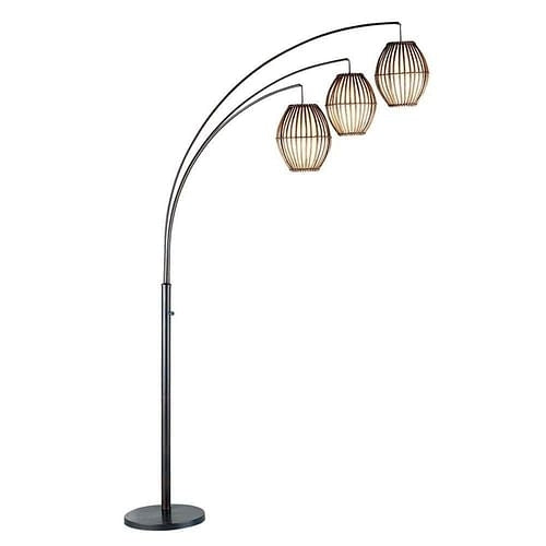 Modern Mid-Century Bohemian 82-inch Arch Floor Lamp with 3 Barrel | Kitchen + Metal