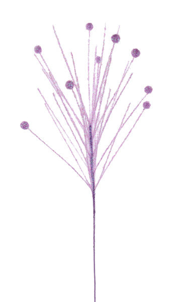 30"L FOIL GRASS/BALL SPRAY LAVENDER