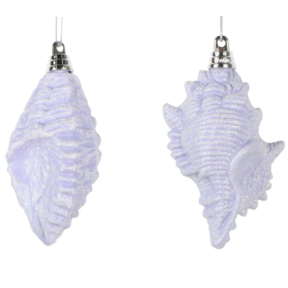 Santa's Sweet Shoppe Collection 4" Purple Conch Shell Ornaments - SET OF 2