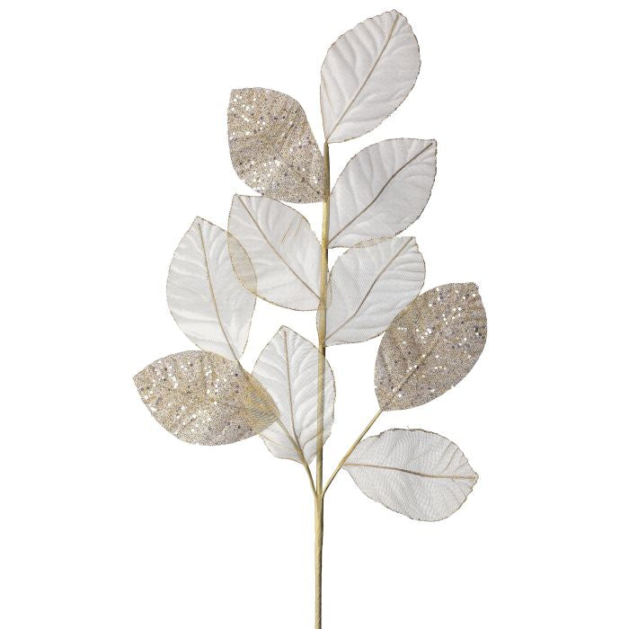 29" SHEER W/GLITTER MAGNOLIA SPRAY CREAM