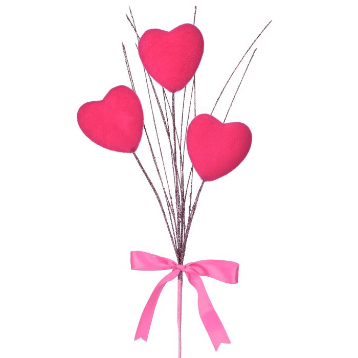24" HOT PINK FLOCKED HEART