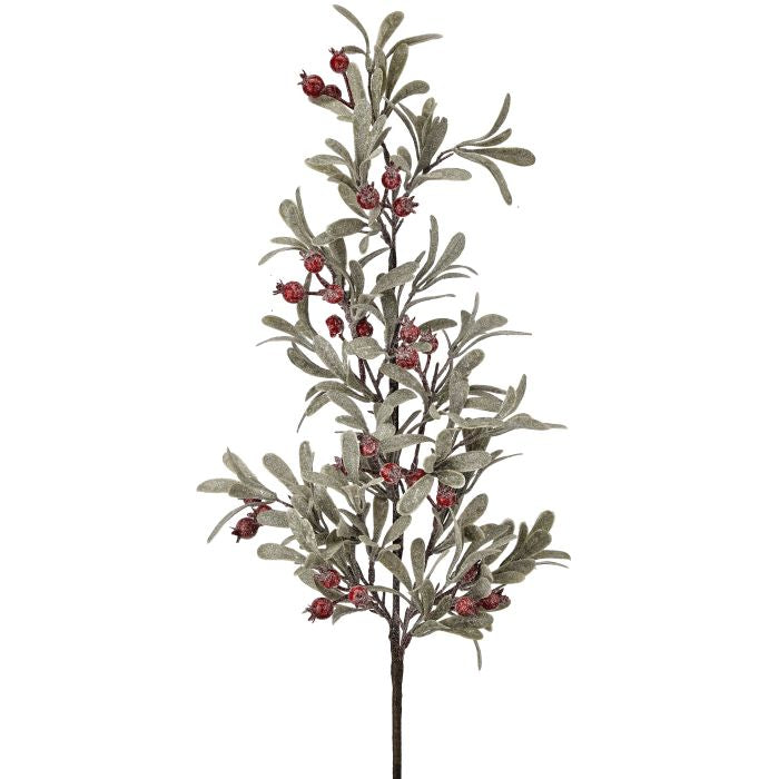 35" FROSTED MISELTOE/BERRY SPRAY