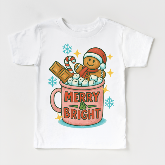Merry & Bright Gingerbread Man Shirt - Christmas Tee