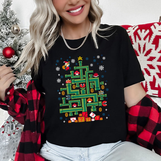 Mario Christmas, Retro, Classic, Video Game, Super Soft Tees