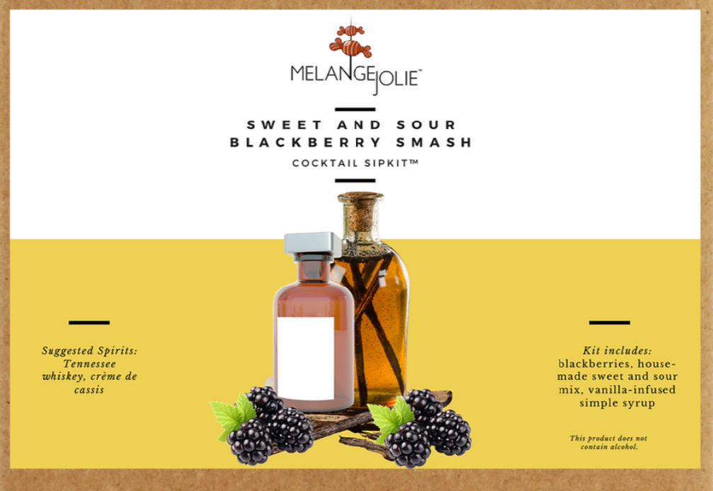 Mélange Jolie Sweet and Sour Blackberry Smash Cocktail SipKit™ (Case)| Contains No Alcohol | Barware & Accessories | Under $100 | Kitchen + Metal