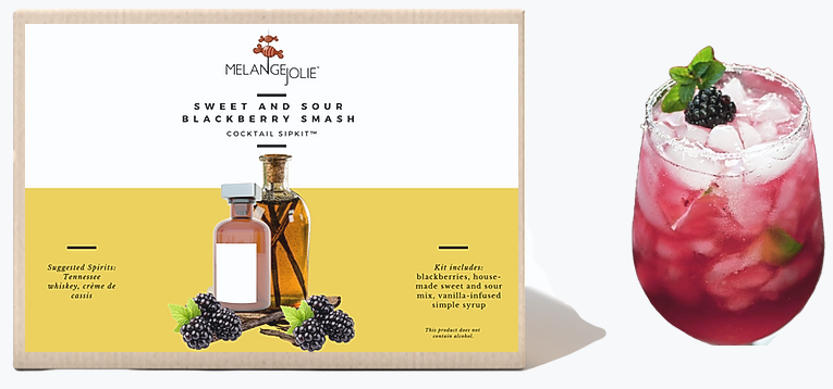 Mélange Jolie Sweet and Sour Blackberry Smash Cocktail SipKit™ (Case)| Contains No Alcohol | Barware & Accessories | Under $100 | Kitchen + Metal