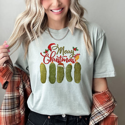 Merry Christmas Pickles, Classic, Retro, Vintage , Comfort Colors Tshirt
