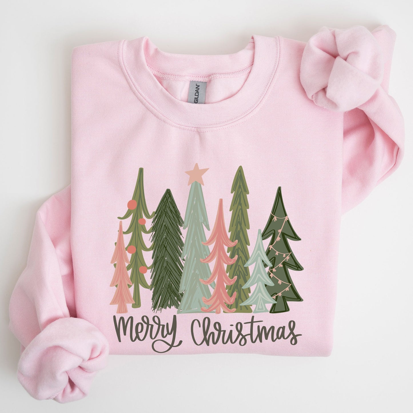 Merry Christmas Trees, Festive, Winter, Snow, Santa, Xmas Sweatshirt
