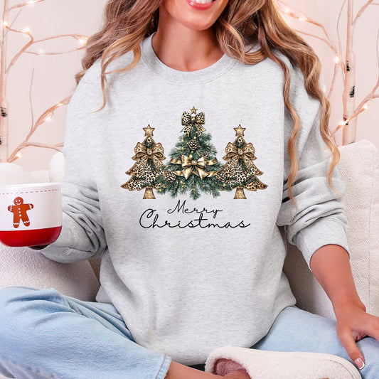 Merry Christmas, Christmas Trees Ribbons, Bows Sweatshirt