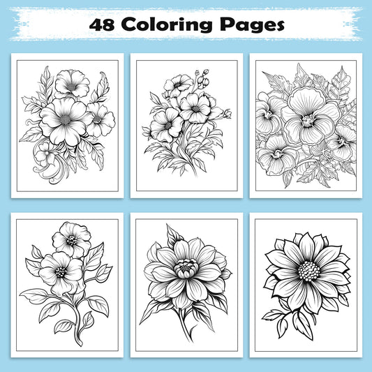 Mandala Flowers Coloring Pages – 48 Relaxing Floral Patterns for Adults to Color