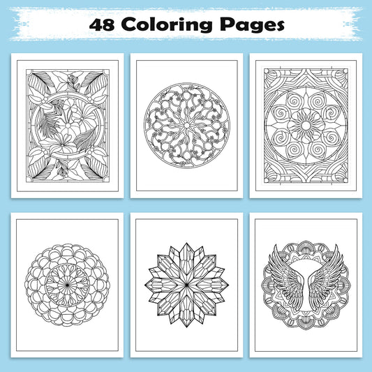 Sacred Spiral Mandalas Coloring Pages – 48 Hypnotic Geometric Art for Adults