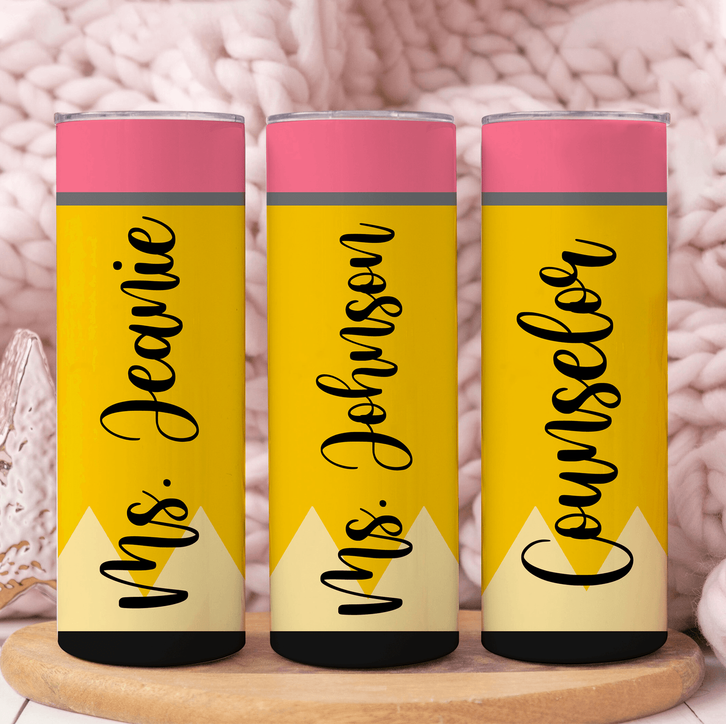 Custom Pencil Tumbler - Personalized Custom 20oz Skinny Tumbler Cup - Personalized Custom Youth T Shirt - Back To School/ First Day Of School, Loving, Funny Gift for Teacher, Kindergarten, Preschool, Pre K, Paraprofessional