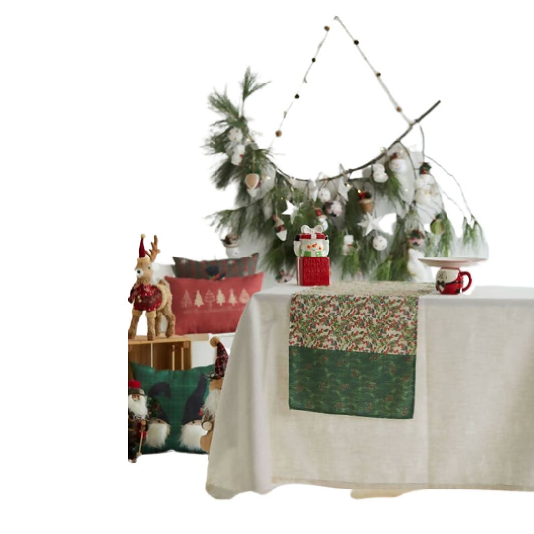 Holiday Runner Holly Berry and Greenery