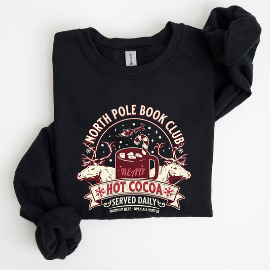 North Pole Book Club, Reading, Christmas, Santa, Reindeer, Winter, Xmas Sweatshirt