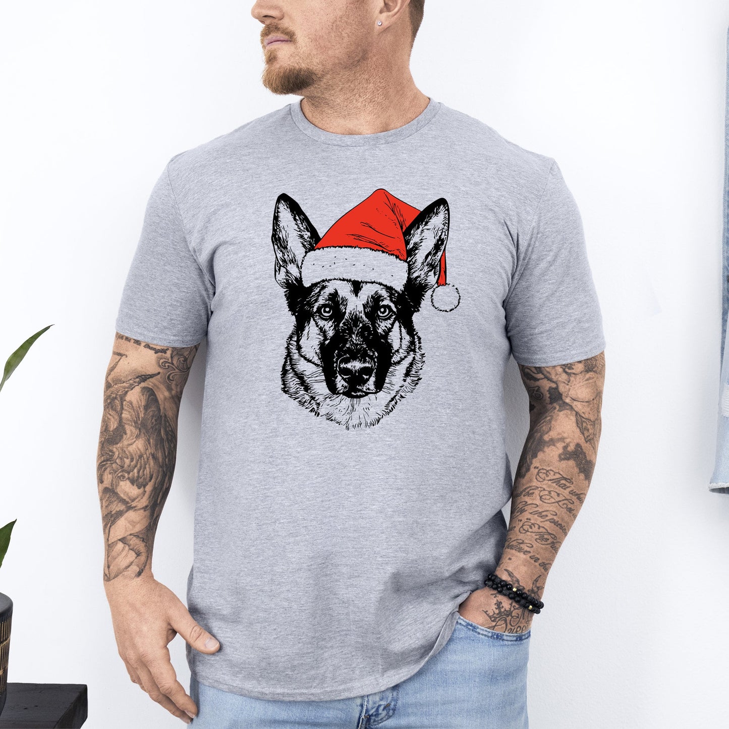 Norwegian Elkhound, Santa, Dog, Christmas, Dog Lover, Pet T-Shirt Comfort Colors T-Shirt