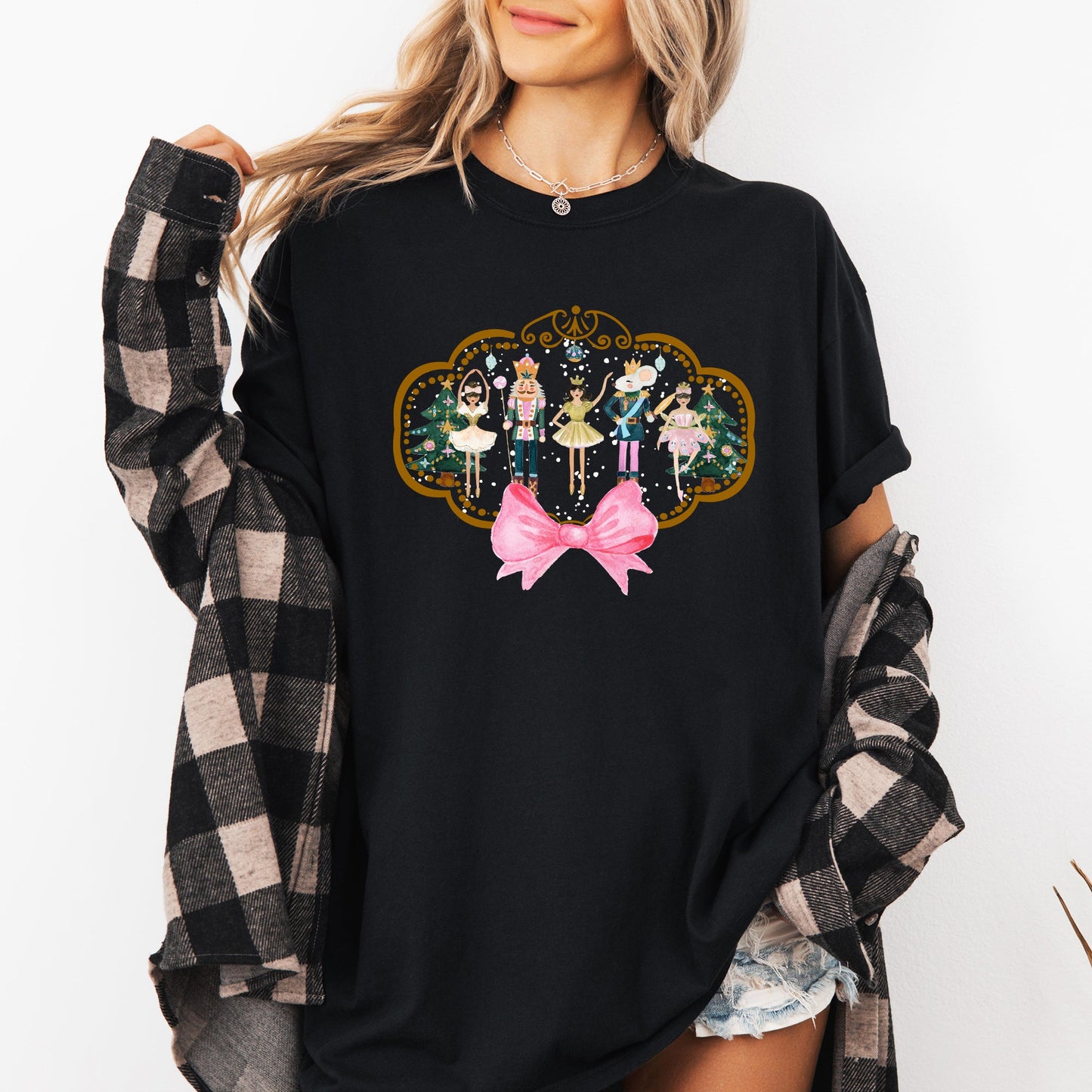 Nutcracker, Christmas, Bow, Sugar Plum Fairy, Noel, Santa, Winter, Ballerina, Xmas, Ballet Tshirt Comfort Colors T-Shirt