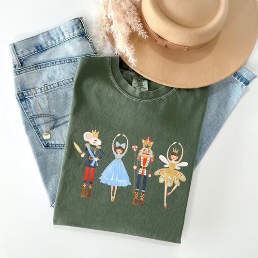 Nutcracker, Christmas, Sugar Plum Fairy, Noel, Santa, Winter, Ballerina, Xmas, Ballet Tshirt Comfort Colors T-Shirt