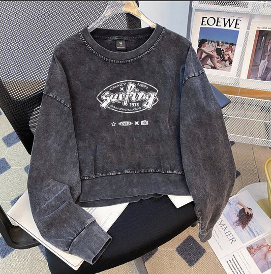 Long Sleeved Design Fried Street Sweater Women Short Street Sweet Cool Top Girls Autumn