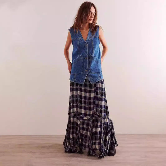 Sleeveless Denim Vest Women