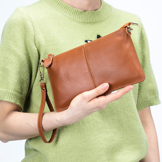 Leather One-Shoulder Clutch for Women - All-Match Leather Handbag
