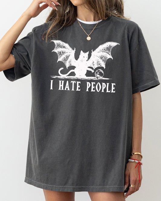 I Hate People, Bat, Skeleton, Funny, Ghost, Spooky, Witch, Aesthetic, Meme, Halloween, Costume, Tshirt Comfort Colors T-Shirt