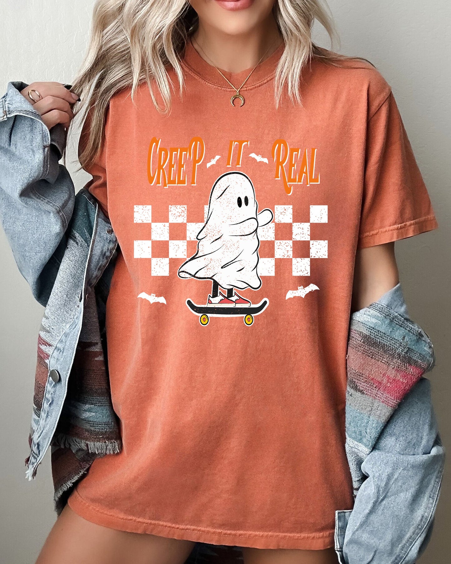 Creep It Real, Ghost, Skeleton, Funny, Spooky, Witch, Aesthetic, Meme, Halloween, Costume, Tshirt Comfort Colors T-Shirt