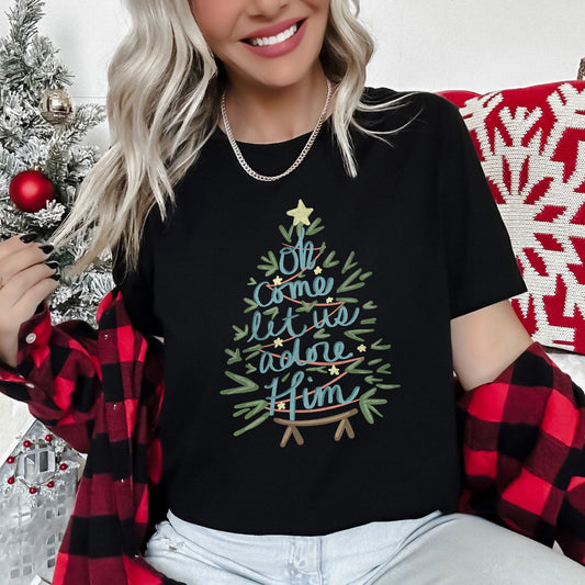 Oh Come Let Us Adore Him, Christmas, Religious, Christian, Carol Super Soft Tees