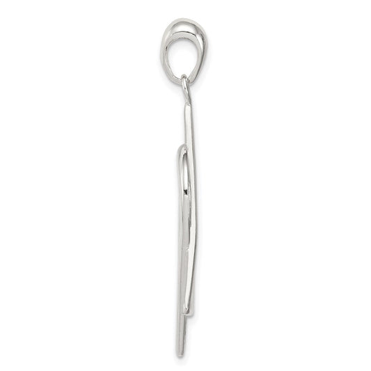 Sterling Silver Star Of David Heart Pendant, 28 x 42mm