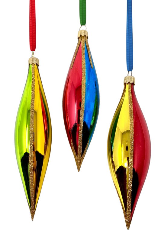 Passion Flames Set/3 Glass Christmas Ornaments