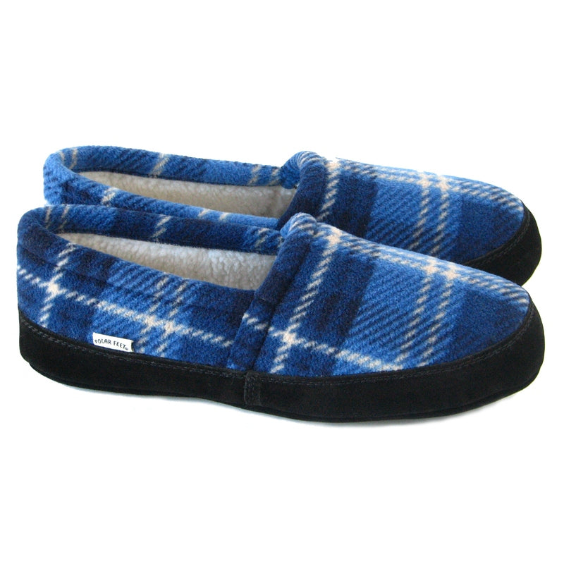 Polar Feet Men's Perfect Mocs Blue Flannel