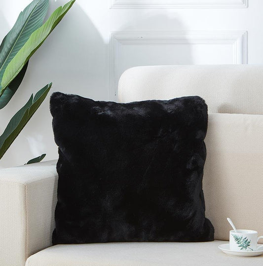 Agnes Luxury Black Chinchilla Faux Fur Pillow | Home Decor | Kitchen + Metal