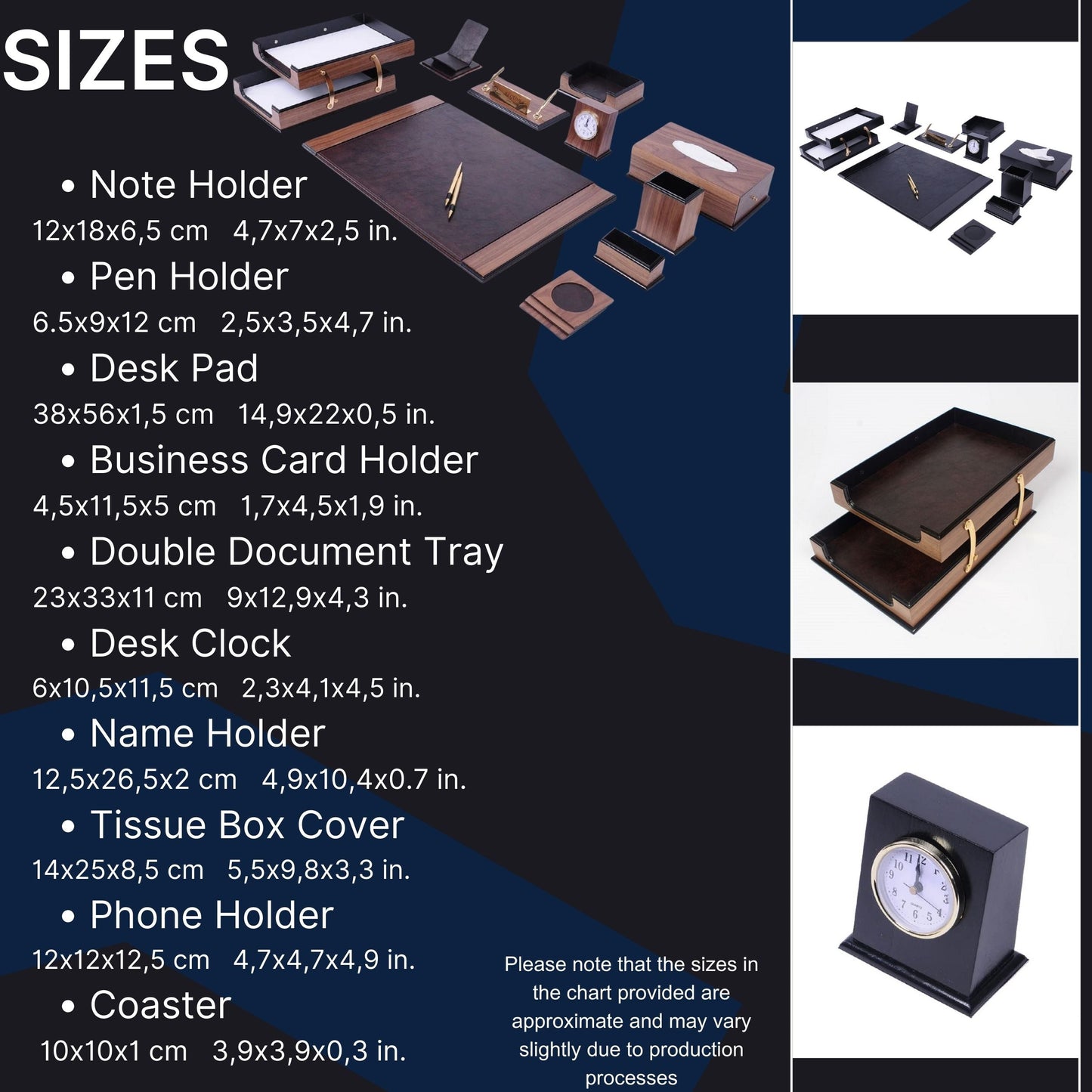 MOOG Prestige Personalized Wooden Brown Desk Set - 8 PCS
