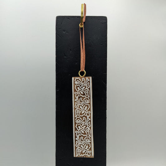 Hand Carved Lace Wooden Block Ornament