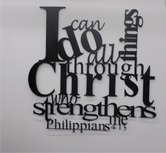 Philippians 4:13 - Metal Wall Art | Home Decor | Kitchen + Metal
