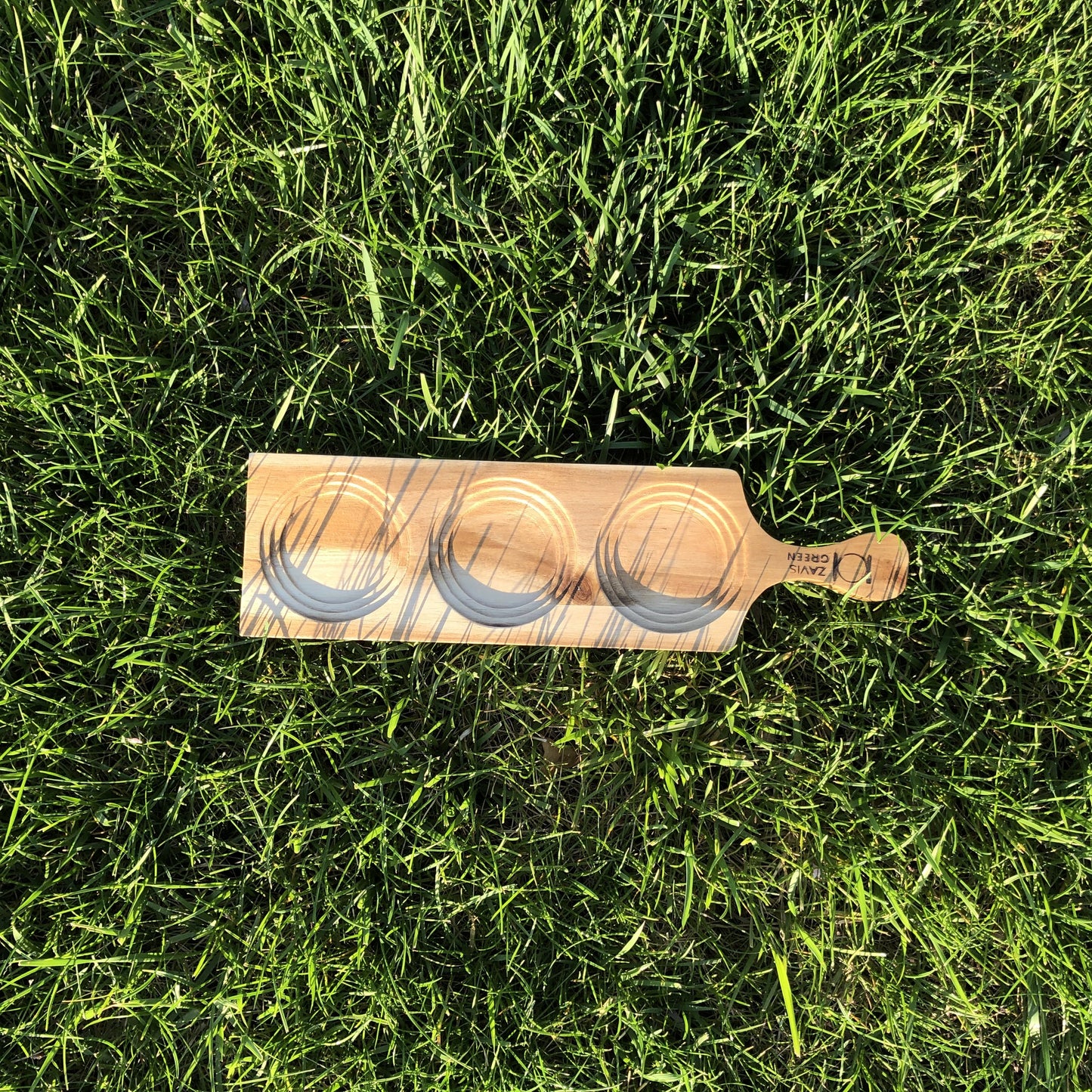 Zavis Green Acacia Wood 3 Hole Double sided Flight Board 14" |