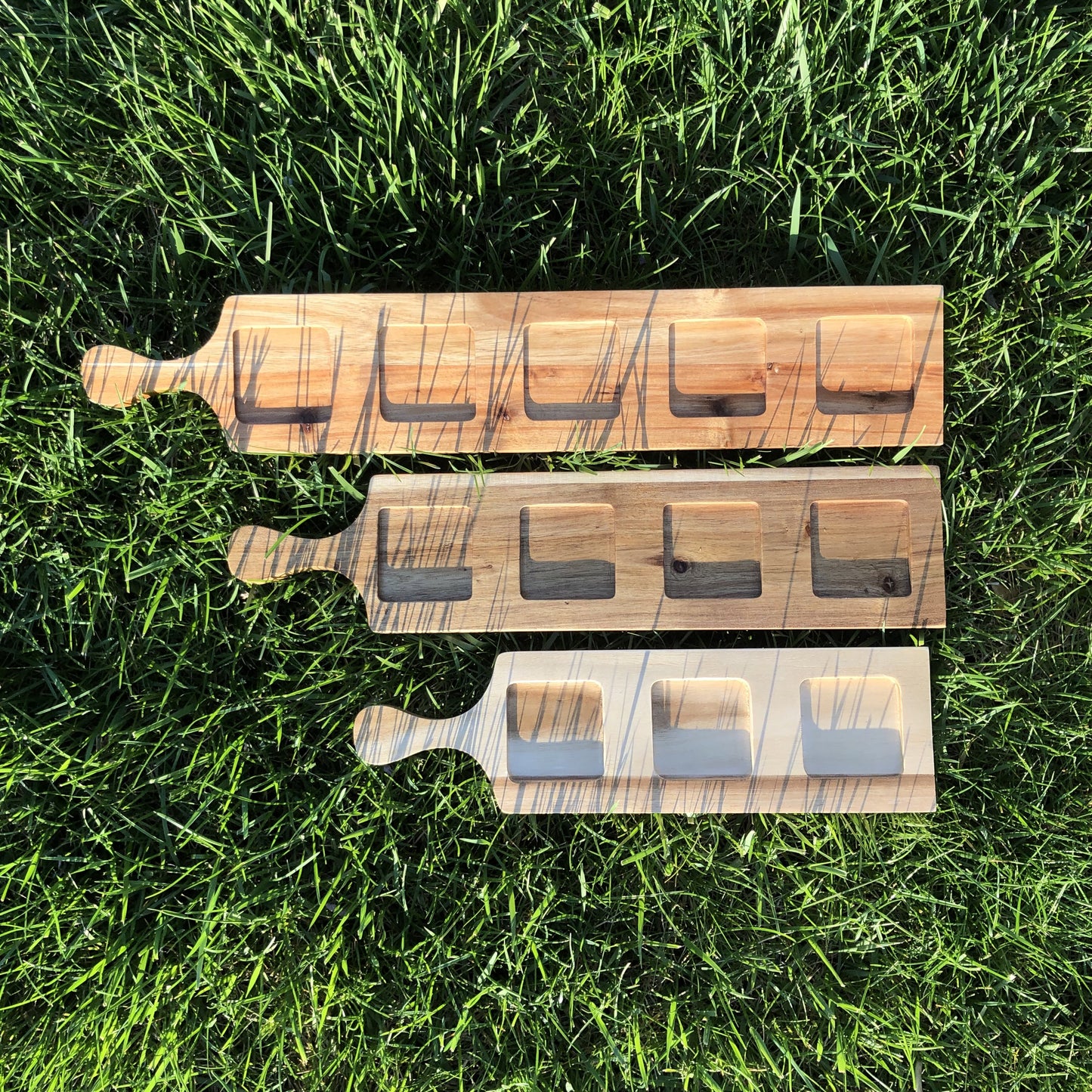 Zavis Green Acacia Wood 3 Hole Double sided Flight Board 14" |