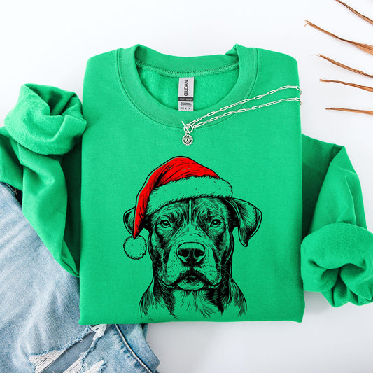 Pitbull, Santa, Dog, Christmas, Dog Lover, Pet Sweatshirt