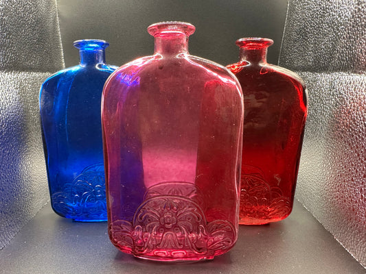 Vintage Color Glass Bottles