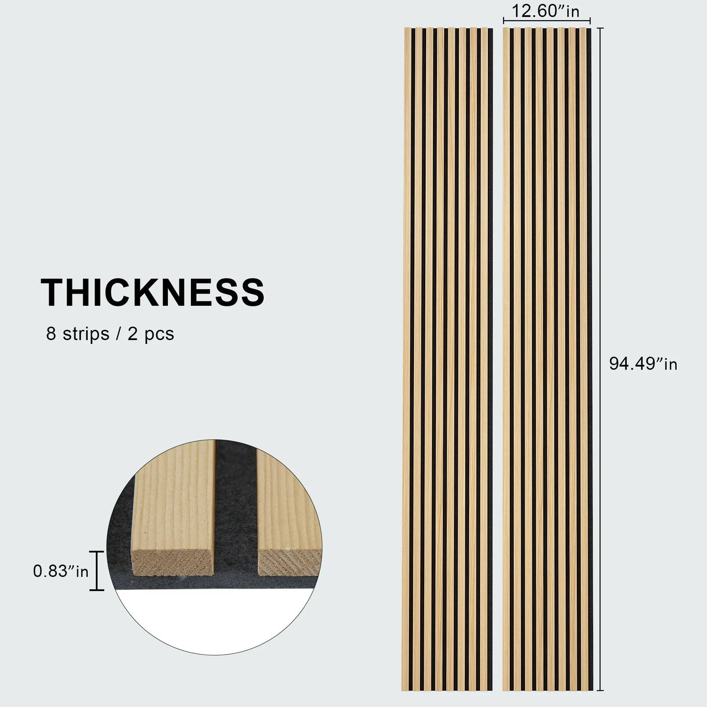 Luxury Natural Oak Acoustic Solid Wood Slat Wall Panels ( 2 Panels Per Box)