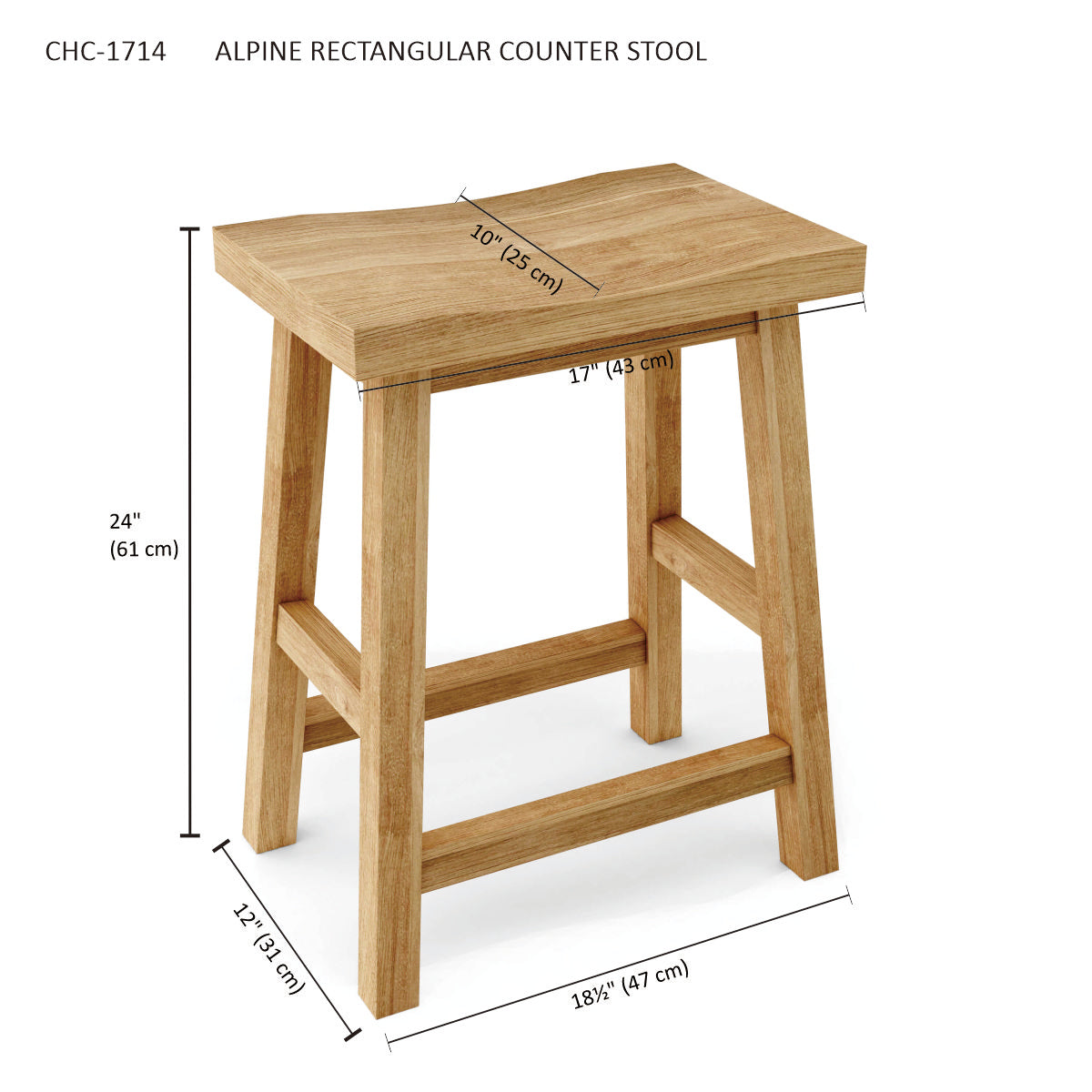 Alpine Rectangular Counter Stool